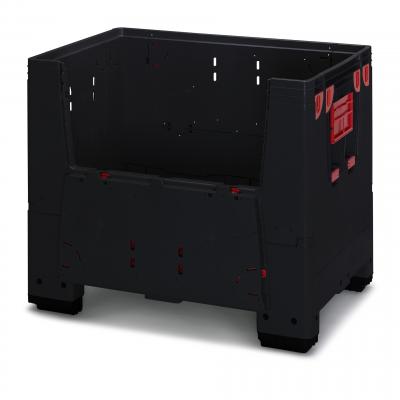 Antistatic ESD Collapsible Big Pallet Boxes with 4 cut-out flaps 120 x 80 x 100 cm (L x W x H) - 666 ESD KLK 1208